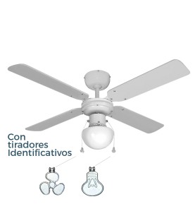 Ventilador de techo modelo caribe. color blanco. potencia: 50 w aspas: ø102 cm edm
