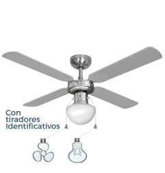 Ventilador de techo modelo caribe. color cromado. potencia: 50w aspas: ø102 cm edm