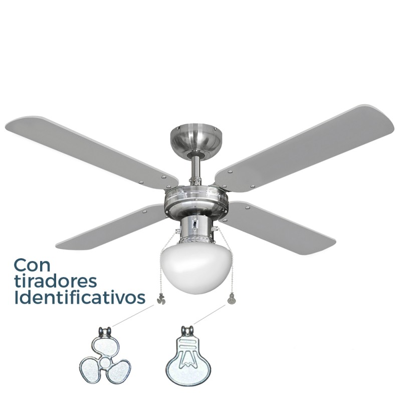 Ventilador de techo modelo caribe. color cromado. potencia: 50w aspas: ø102 cm edm