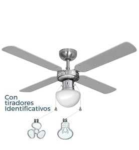 Ventilador de techo modelo caribe. color cromado. potencia: 50w aspas: ø102 cm edm