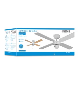 Ventilador de techo modelo baltico. color blanco. potencia: 50 w aspas: ø102cm edm