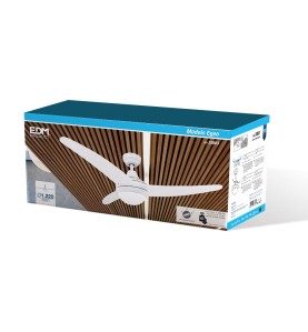 Ventilador de techo modelo egeo. color blanco. potencia: 60w aspas: ø122cm con mando a distancia edm