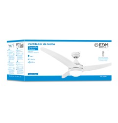 Ventilador de techo modelo egeo. color blanco. potencia: 60w aspas: ø122cm con mando a distancia edm