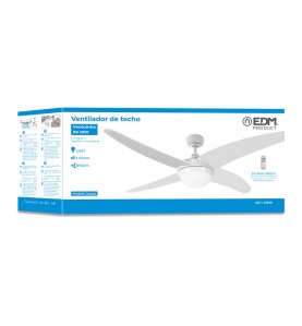 Ventilador de techo modelo caspio. color blanco. potencia: 60w aspas: ø132cm con mando a distancia edm