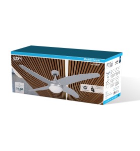 Ventilador de techo modelo caspio. color plateado/niquel. potencia: 60w aspas: ø132cm con mando a distancia edm