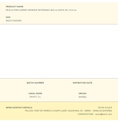 Rejilla para horno cromada extensible 38.5 cm hasta 55 x 31.5 cm