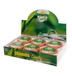 Vela citronela antimosquitos con recipiente de barro medidas: ø13x6,5cm euro/uni