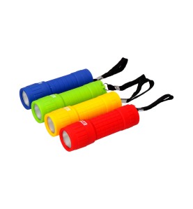 Mini linterna de plástico led cob 60lm 3xaaa (pilas incluidas) colores surtidos