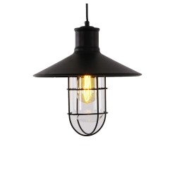Lámpara de techo metalica vintage e27 60w color negro ø27 x 28 cm