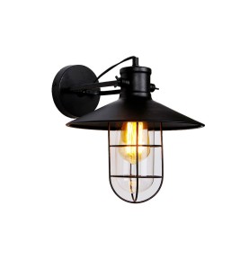 Aplique de pared metalico vintage e27 60 w color negro ø32 x 37 x 27,5 cm