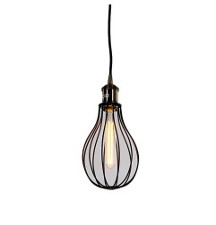 Lámpara de techo metalica vintage e27 60w color negro ø15 x 30 cm