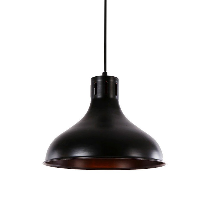 Lámpara de techo metalica vintage e27 60w color negro ø29 x 24 cm