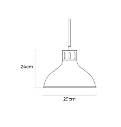 Lámpara de techo metalica vintage e27 60w color negro ø29 x 24 cm