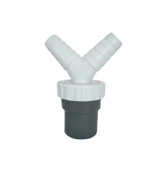 Enlace mixto tubos lisos doble toma plastico pvc