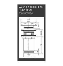 Desagüe "clic-clac" universal de lavabo-bidé cromado (envasado)