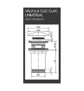 Desagüe "clic-clac" universal de lavabo-bidé cromado (envasado)
