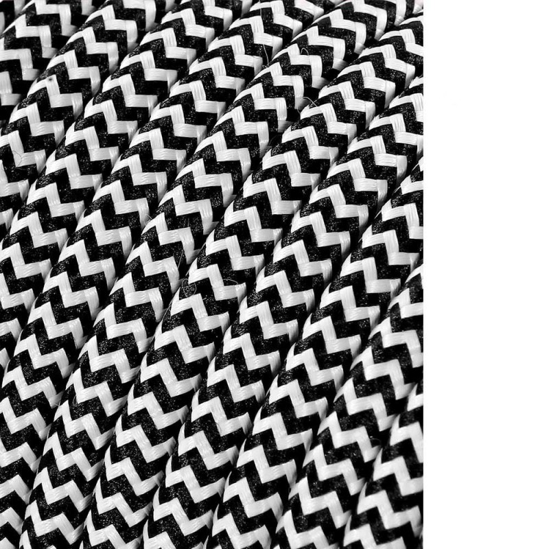 Carrete cable cordón tubular h03vv-f 2 x 0,75 mm² rallado blanco/negro, 25 m euro/m