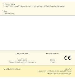 Carrete cable cordón tubular h03vv-f 2 x 0,75 mm² rallado blanco/negro, 25 m euro/m