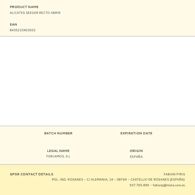 Alicates seeger recto abrir