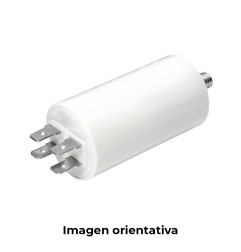 Condensador de arranque mka 3mf 5% 450v ø3,4x7cm con espiga m8 y faston simple 6,35 konek