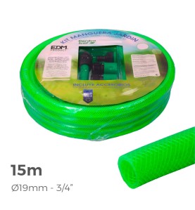 Kit manguera de jardin estandar 15 m (3/4" 19 mm)
