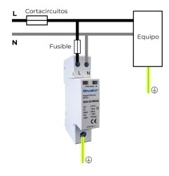 Protector sobretension transitorio 1p+n 30ka c 230vac 1 modulo (retractilado)