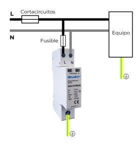 Protector sobretension transitorio 1p+n 30ka c 230vac 1 modulo (retractilado)