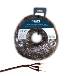 Carrete cable paralelo textil trenzado h05vv-f 3 g 1,50 mm² marrón, 25 m