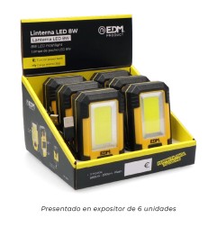 Linterna led 8w cob 450lm /130lm / flash 6.500k recargable con usb. funcion power bank. incluye cable de carga.