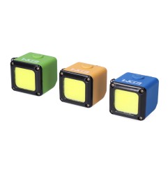 Linterna cubo led recargable. cob 3w 300lm 1.000mah con usb + iman. funcion power bank. colores surtidos