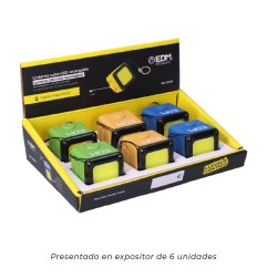 Linterna cubo led recargable. cob 3w 300lm 1.000mah con usb + iman. funcion power bank. colores surtidos