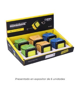Linterna cubo led recargable. cob 3w 300lm 1.000mah con usb + iman. funcion power bank. colores surtidos