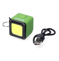 Linterna cubo led recargable. cob 3w 300lm 1.000mah con usb + iman. funcion power bank. colores surtidos