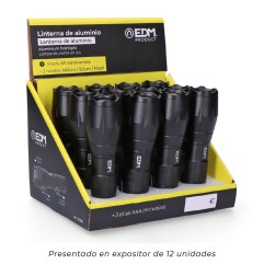 Linterna de aluminio con zoom. 1 led 3 x aaa (pilas incluidas)