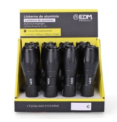 Linterna de aluminio con zoom. 1 led 3 x aaa (pilas incluidas)
