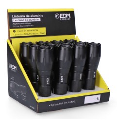 Linterna de aluminio con zoom. 1 led 3 x aaa (pilas incluidas)