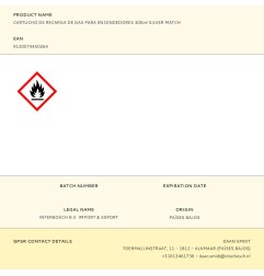 Cartucho de recarga de gas para encendedores 300ml silver match