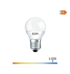 Bombilla esferica led e27 7 w 600 lm 6400 k luz fria ø4,5 x 8 cm