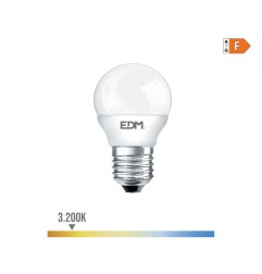 Bombilla esferica led e27 7 w 600 lm 3200 k luz calida ø4,5 x 8 cm