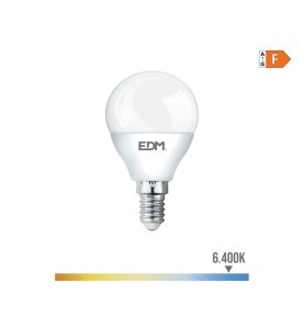 Bombilla esferica led e14 7 w 600 lm 6400 k luz fria ø4,5 x 8 cm