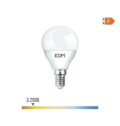 Bombilla esferica led e14 7 w 600 lm 3200 k luz calida ø4,5 x 8,2 cm