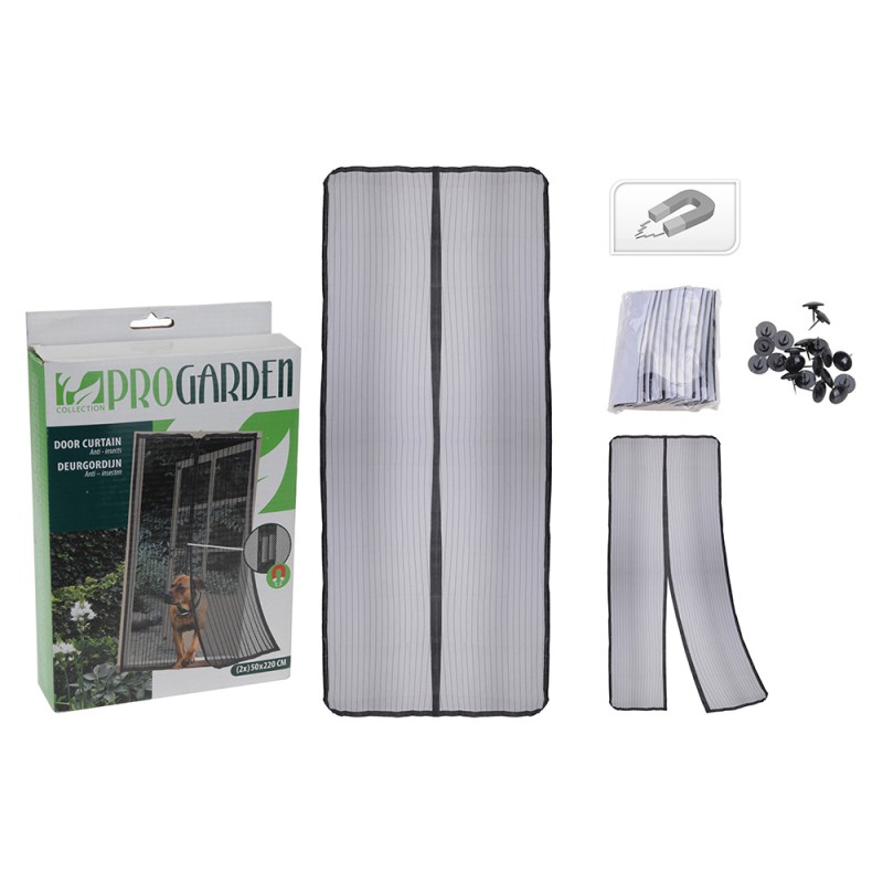 Mosquitera magnética 100x210cm (2 hojas de 50x210cm) negra