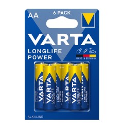 Pila alkalina longlife power aa - lr06 (blister 6 uds) ø14,5 x 50,5 mm