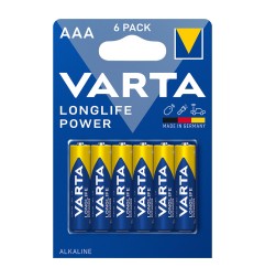 Pila alkalina longlife power aaa - lr03 (blister 6 uds) ø10,5x44,5mm
