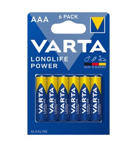 Pila alkalina longlife power aaa - lr03 (blister 6 uds) ø10,5x44,5mm
