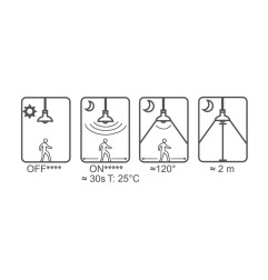 Bombilla standard led con sensor de presencia y crepuscular e27 12 w 1154 lm 3200 k luz calida ø6 x 11 cm