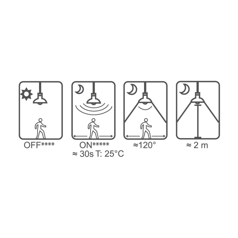 Bombilla standard led con sensor de presencia y crepuscular e27 12 w 1154 lm 3200 k luz calida ø6 x 11 cm