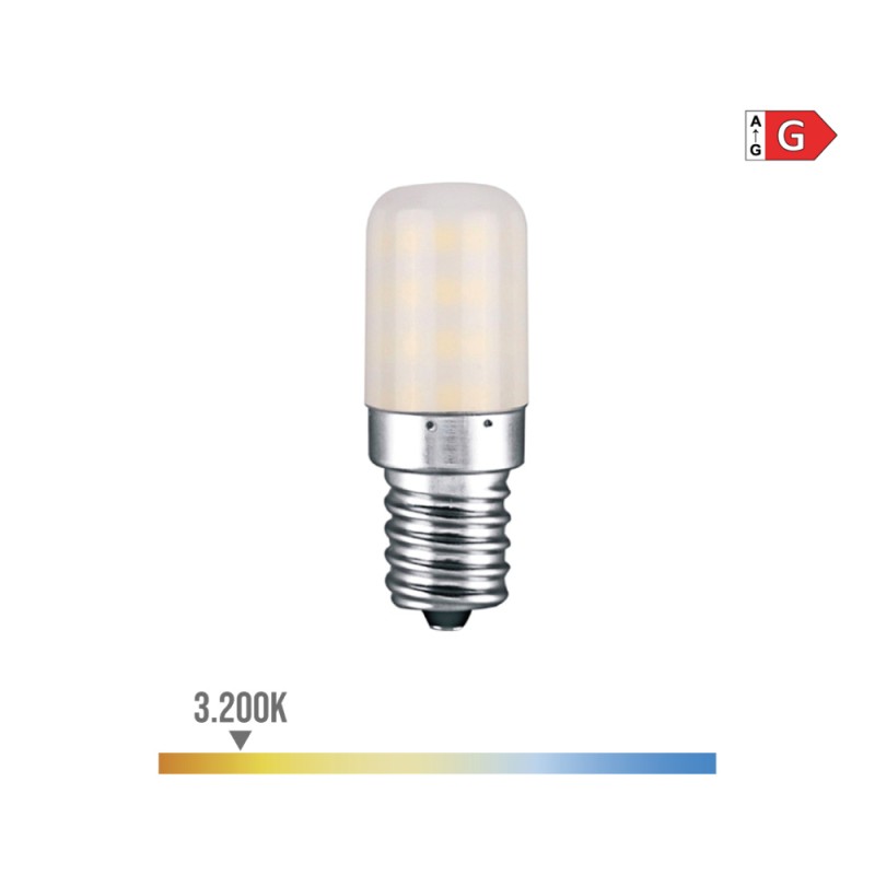 Bombilla pebetero tubular led e14 3 w 250 lm 3200 k luz calida ø1,8 x 5,2 cm