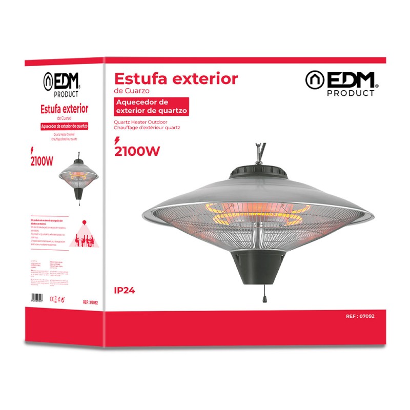 Estufa de cuarzo de exterior 2100 w para techo