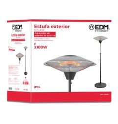 Estufa de cuarzo de exterior 2100 w con pie